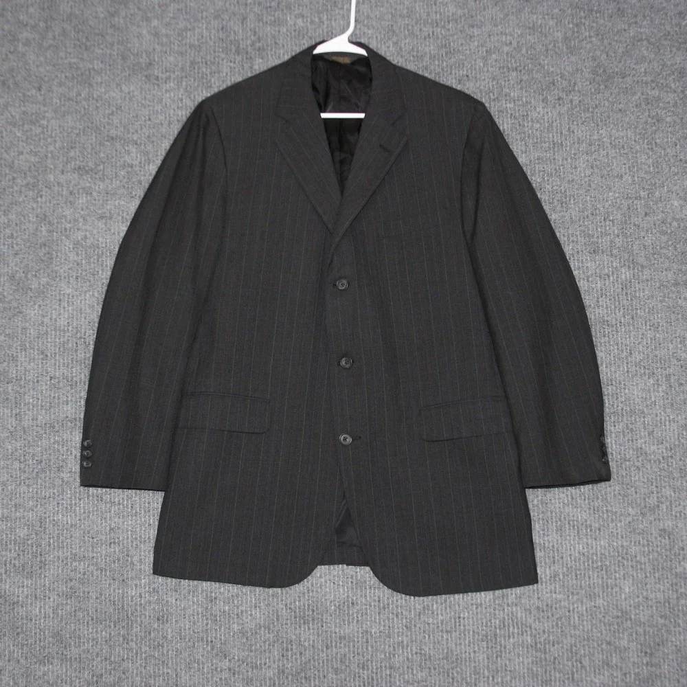 Corbin Huntington Mens Size 46R Charcoal Pinstripe Blazer Suit‎ Wool